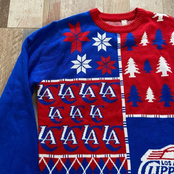 Forever Collectibles Nba La Clippers Ugly Christmas Sweater Crewneck Medium M - Picture 3 of 8